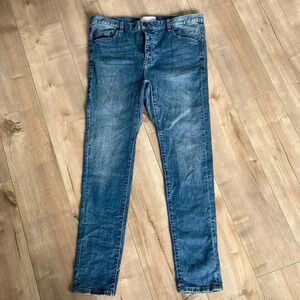 One Teaspoon Mr. Bones Super Skinny Jeans Men’s Sz 34 Fly Button